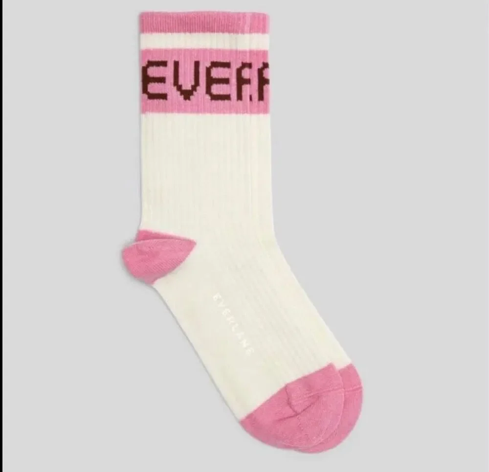 $30 Everlane The Ribbed Sweater Sock Tan & Pink, Large